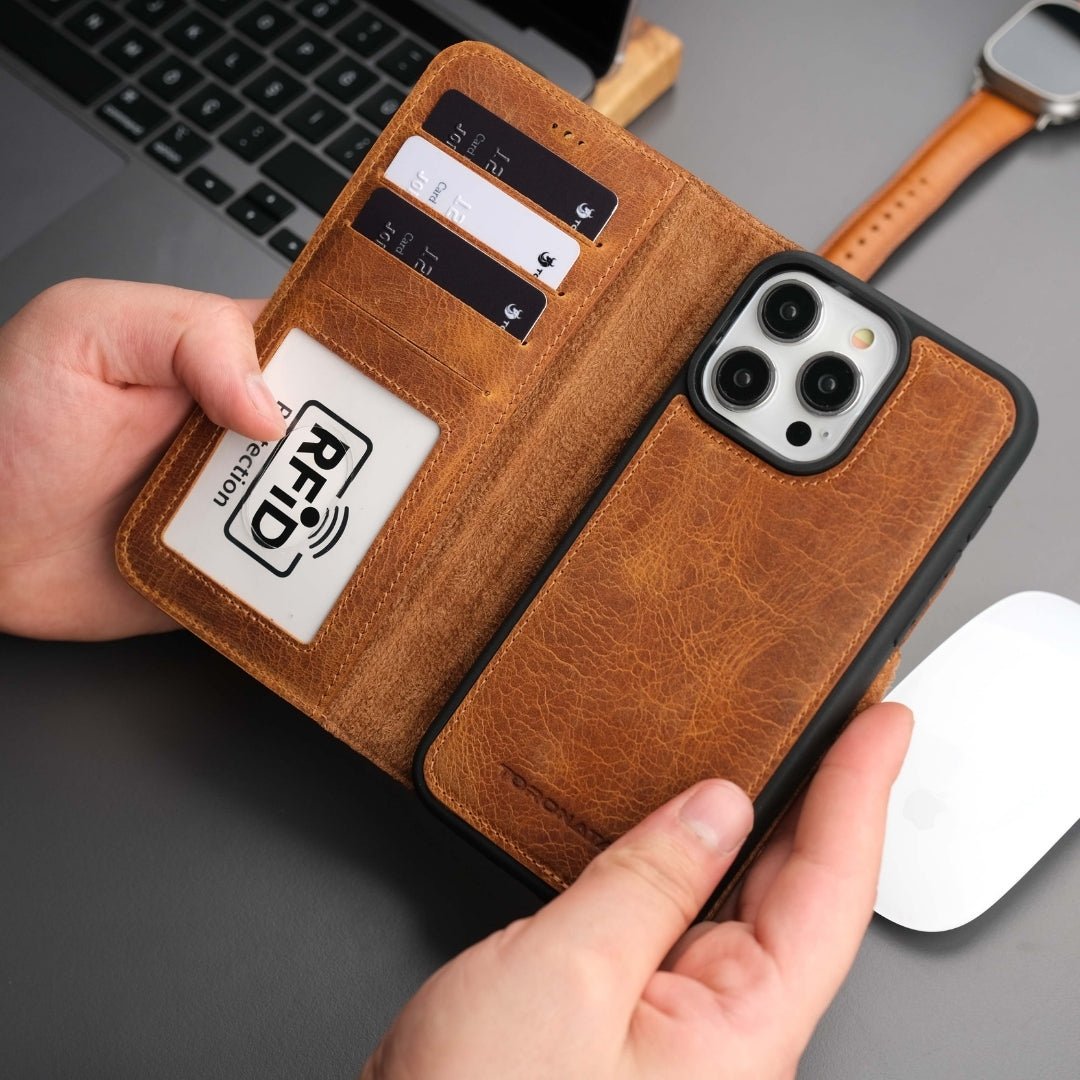 Casper iPhone 17 Pro Max Leder Wallet Case – MagSafe Kompatibel