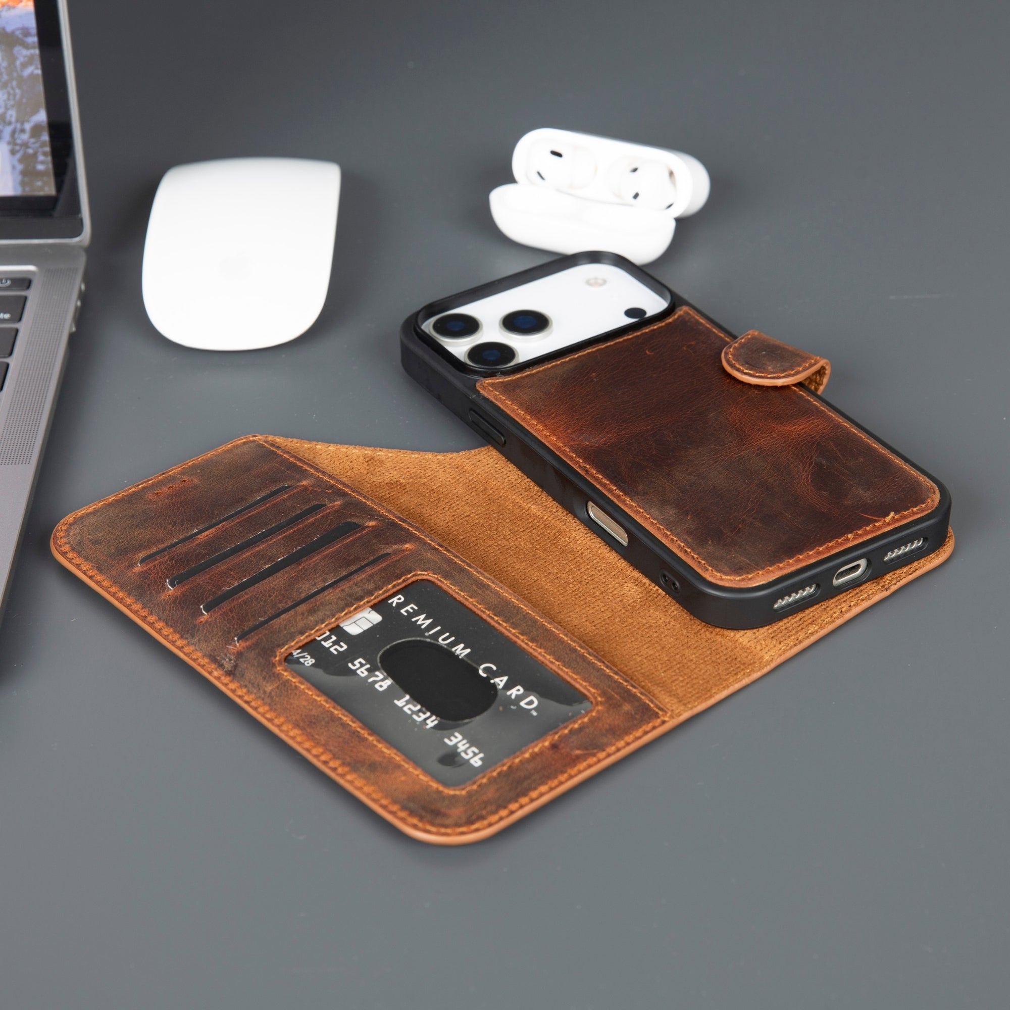 Casper iPhone 17 Pro Max Leder Wallet Case – MagSafe Kompatibel